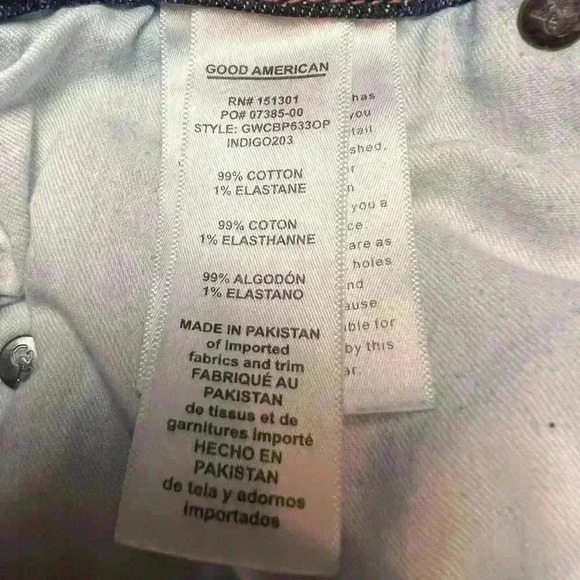 GOOD American Good Waist with Chewed Back Pockets Indigo203 Size 8/29 - Picture 8 of 8